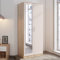 ELEGANT 2 Door Wardrobe with Hanging Rail and Full-length Mirror High Gloss Bedroom Furniture for Home Bedroom, 5 Colors Available