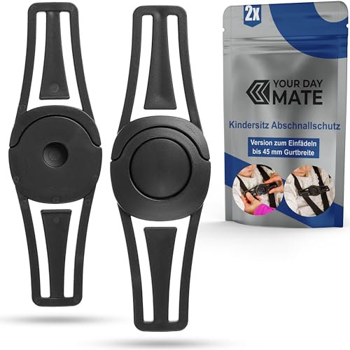 Abschnallschutz für Auto Kindersitz, 2 Stück, Schwarz, Brustgurt Sicherheitsclip für die meisten Autositze, Sicherheitsgurt Clip, Abschnallen Schutz, Gurtwächter Verschluss Kinder Sitz, Beltlock Stop