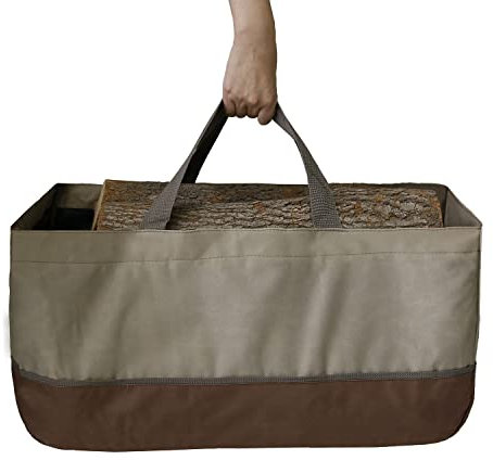 Lyirfan Bolsa de transporte de leña duradera, bolsa de transporte de leña de gran capacidad, para transporte de leña