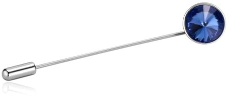 Dsnyu Brosche Blau, Brosche Herren Runder Kristall Zirkonia Edelstahl Hemd Anzug Schmuck für Geburtstag Hochzeit