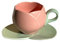 Qinlenyan Taza de café en forma de tulipán, resistente al calor, 1 juego de taza de café de tulipán de cerámica con posavasos, resistente al calor, taza de té duradera para el hogar, color rosa