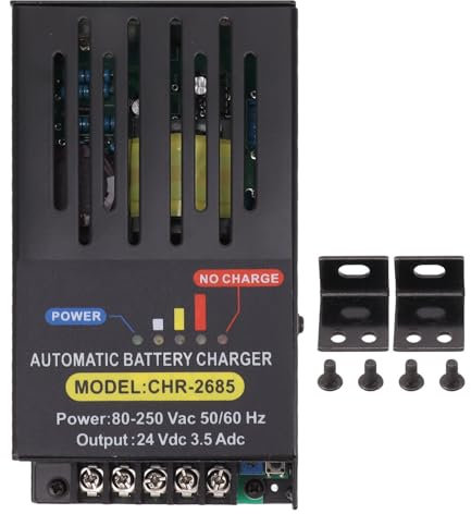 Tyenaza Car Battery Charger, 24V Fully Automatic Circuit Protection Maintainer Trickle Charger 80‑250V, Trickle Charger, Battery Desulfator for Automotive Car Battery