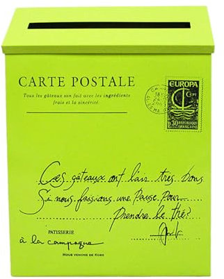 LOVIVER Metallbriefkasten, Hängender Briefkasten Groß, RetroMetallBriefkasten, Klassischer Briefkasten, Zeitungshalter, Wandbriefkasten für den Außenbereich, Grün