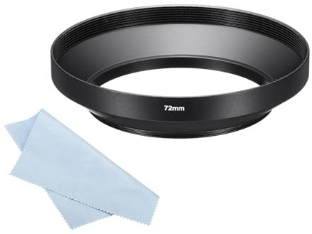 PATIKIL 72mm Lens Hood, Wide Angle Matte Surface Anti-reflective Inside Hood with Cleaning Cloth for Camera Lens, Black for Nikon, for Fujifilm, for Pentax, for Leica