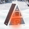 Petsfit Katzenhaus Outdoor Winterfest mit Fluchttür Katzenhaus Outdoor Holz mit erhöhtem Design Katzenhöhle für Draussen Katzenhütte Wetterfest aus Spießtannenholz, Grau/2 Etagen