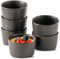 Tikooere Lot de 6 petits ramequins noirs de 118 ml, ramequins noirs mats, cadeau de pendaison de crémaillère