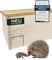 Wildnest Igelhaus mit Rattenklappe XXL - Igelfutterhaus Outdoor für Igel, Deutsche Herstellung durch Lebenshilfe (58 x 42 x 32 cm)