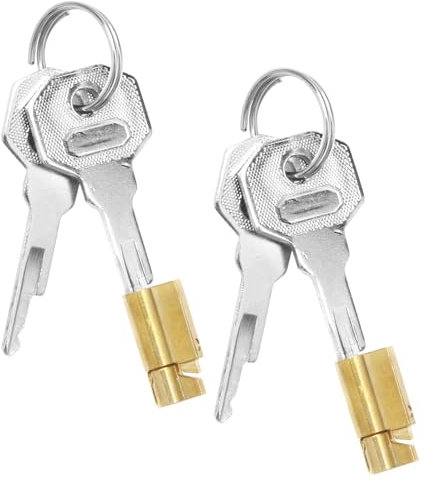 2 x Schlüssellochsperrer Steckschloss Schloss mit Schlüssel, Hochwertiges Schloss für Keuschheitsgürtel und Schließfachtüren, Wasserdicht und Robust, Bronze - Inklusive 4 Schlüssel