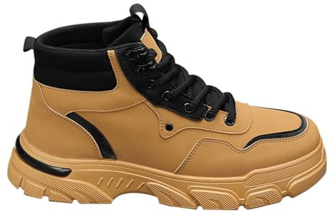 Stivali da lavoro da uomo alti caldi e versatili e accoglienti scarpe da ginnastica di sicurezza antiscivolo stivali da trekking da uomo stivali da trekking da uomo stivali da moto vintage neri