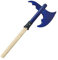 Ascia Vichinga in Legno - Ascia per Giochi di Ruolo Medievali - Made in Italy, Artigianale con Inserto in Vera Pelle, Sicura e senza Schegge - Costume Giochi Medievali (BLU, MEDIOEVALE)