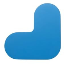 ORGATEX L-Winkel LongLife Rounded Bodenmarkierung | Stellplatzmarkierung Lager | PVC Bodenmarkierungsband selbstklebend I Parkplatzmarkierung Industrie I 90mm, 190 x 190mm (LxB) | 50 Stück, Hellblau