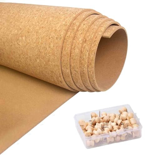 Tableau liege mural, Panneau d'affichage Rouleau De Liège Épais De 8/10 MM Pour Murale Et Sous-couche De Sol, Panneau Décoratif En Liège Pour Bureau Studio, Affichage De Photos, Recettes, Images(10mm(