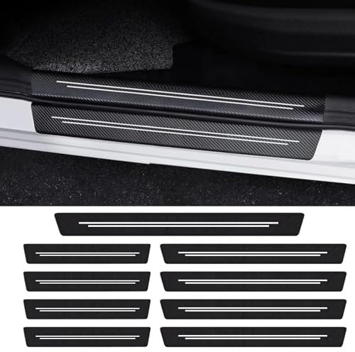 Lot de 9 seuils de portière de voiture universels en fibre de carbone, protection anti-rebondissement, compatibles avec une grande variété de modèles de voitures