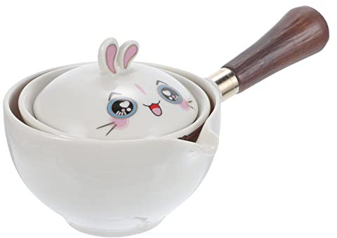 VILLFUL Filtro De Tetera De Cerámica Tetera Pequeña Práctica Hogar Antigua Giratoria Para Preparar Té