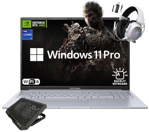 ASUS VivoBook Pro 16 Laptop, display WUXGA da 16, Intel Core i9-13900H, NVIDIA RTX 4050, 32 GB RAM, SSD da 1 TB, WiFi 6, tastiera retroilluminata, con tappetino di raffreddamento, Windows 11 Pro