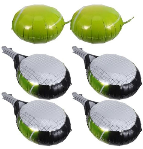 Tennisball-Luftballons, 1 Satz Folienballons Teile für Sportliche Geburtstagsfeiern und Tennisschläger Dekorationsballons Aluminiumfolie Langlebig und Leicht Aufzuhängen