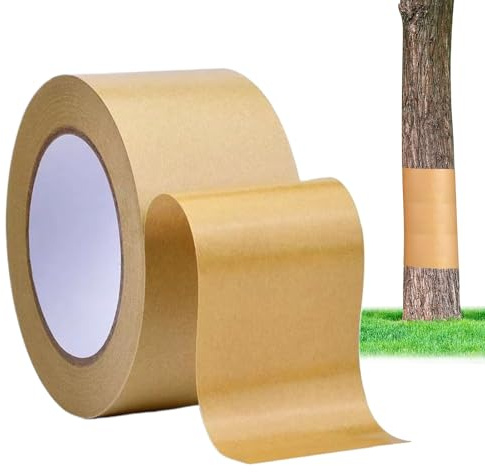 Tree Wrap Tape | Zikadenbaumfolie – 4,8 m x 5,1 cm klebriges Absperrschutzband, robuster Pflanzenschutz für den Außenbereich, verhindert Krabbeln an Obstbäumen, Sträuchern, wiederverwendbarer