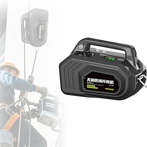 BDJSN Portable Electric Hoist Winch, 14m/min Power Winch Crane With 20M Polyester Rope & Wireless Remote Control, 36V/20Ah Lithium Battery, for High-altitude Work, Air Conditioning Installation