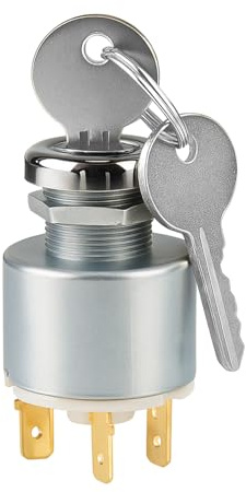 Interruptor de Encendido, 12V Universal Interruptor de Control de Encendido con 2 Llaves, Motor de Arranque Interruptores para Motocicletas, Tractores, Automóviles y Barcos