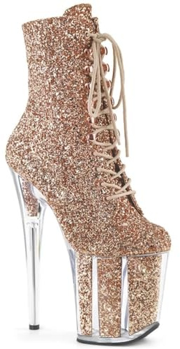 WDUDSUDUW Tacchi Alti Sexy da Donna, Stivali Bassi con Plateau A Spillo da 20 Cm, Scarpe da Pole Dance in Pelle Lucida