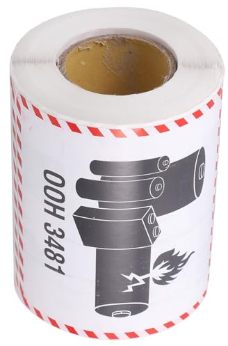Didiseaon 300pcs Lithium Battery Warning Sticker Labels Batteries Labels for Shipping Caution Stickers Shipping Fragile Warning Lithium