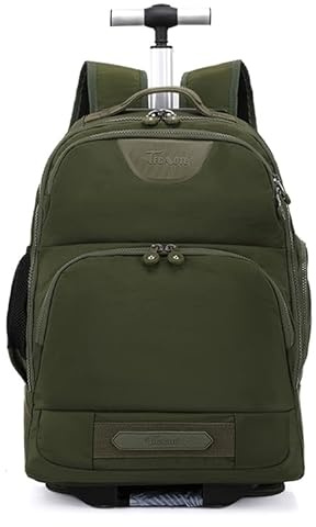 House Of Leather Jetmax Sac à dos convertible à roulettes pour ordinateur portable - Plusieurs options de couleur - Grande capacité, Vert, L