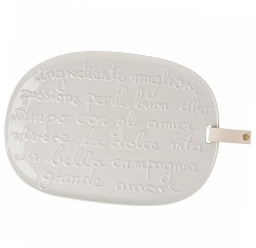 Räder Tablett „Vivere la Dolce vita“ – Edles Serviertablett aus Steinzeug – Cucina Italiana Kollektion
