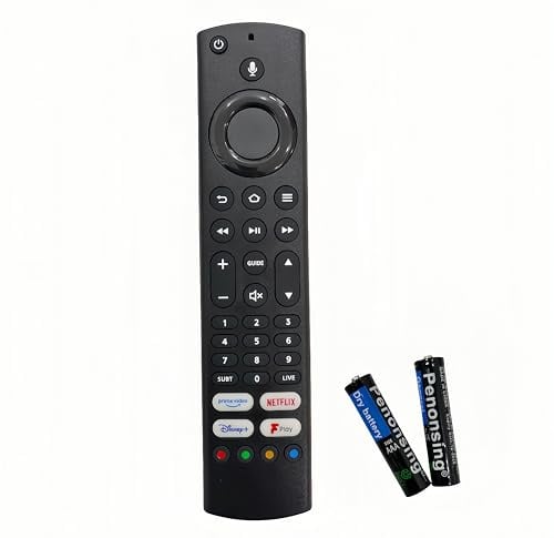 Replacement Remote Control Exclusive for JVC Fire TV (2 Batteries Included) | Compatible with RM-C3255, Plug & Play No Setup Required | 33ft Enhanced Signal | With Netflix & Prime Video Shortcut Keys