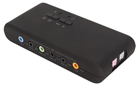 Bewinner 7.1 USB Sound Card for PC, External USB Adapter with 2 MIC Inputs & Optical Port, 48KHz 12Mbps 2.0/1. Plug & Play