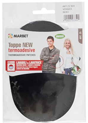 Marbet MB25.904 | Patent Leather Effect Patches | Iron-On | 15 x 10cm | Black