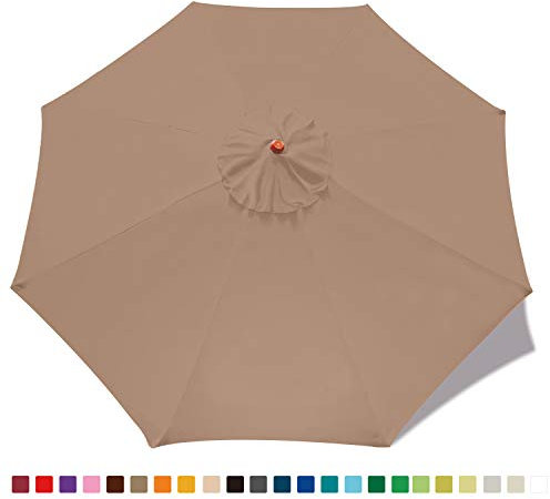 MasterCanopy Auvent de rechange pour parasol de terrasse (2,7 m, kaki)