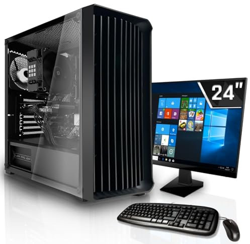 SYSTEMTREFF Office Komplett PC Set AMD Ryzen 5 5500GT 6x4.4GHz | AMD RX Vega 7 4K HDMI DX12 | 256GB M.2 | 8GB DDR4 RAM | WLAN Silent Desktop Paket Computer Rechner für Büro Business Multimedia