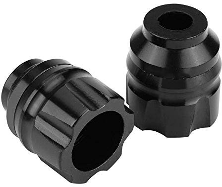 2 pièces en alliage d'aluminium moto fourche avant curseurs CNC moto avant fourche garde anti-collision ajustement universel (noir)