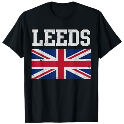 Leeds Flag United Kingdom Flag Union Jack Vintage T-Shirt