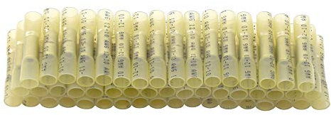 Yosawo 50-teilige Kabelschuhe Stoßverbinder Schrumpfverbinder Kabelschuhe Quetschverbinder12-10 AWG Gelb （RSTY)