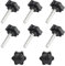 Gativs 8 Pièces Vis de serrage Vis Sur le Bouton Vis Papillon Bouton en Forme D'étoile Vis à Tête Moletée Ecrou Etoile Boulon Etoile Prune Poignée Vis en Plastique M8 x 40 mm