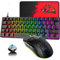 60% UK Layout Wired Gaming Keyboard and Mouse 62Keys Mini Compact Mechanical Keyboard, 19 Rainbow Backlit Full Anti-ghosting Keys+6 RGB Backlit 6400 DPI Lightweight Gaming Mouse (Black/Blue Switch)