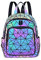 RANSUU Geometrische Taschen Reflektierend Rucksack Damen, Handtasche Holographic Holo Schultertasche Geldbörse Geometrischer Leuchtende Taschen Set Handytasche NO.A