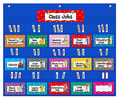 Mewise Klassenjob-Taschendiagramm für Klassenzimmer, Lehrerhelfer, Klassenzimmer-Management-Taschendiagramm