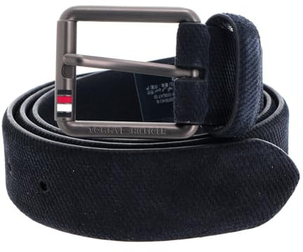 Tommy Hilfiger Herren Gürtel Casual 3.5 Suede Ledergürtel, Blau (Space Blue), 115