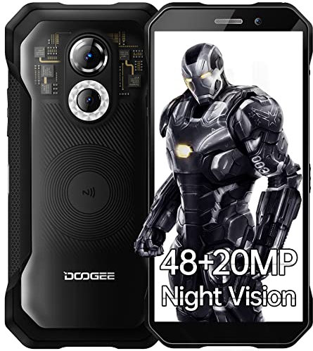 DOOGEE S61 Pro (2022) Telephone Portable Incassable 6Go+128Go, 48MP+20MP Vision Nocturne, 6.0, 5180mAh Smartphone Incassable, Android 12, IP68/69K, 4G Dual SIM/Octa Core/NFC/OTG Transparent
