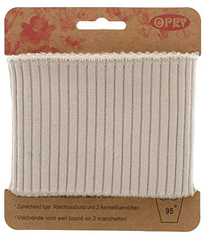 Nähmit Grobstrick - Cuff Fertigbündchen 110cm lang - Rippenstrick - grob gerippt Bündchen für Jacken Mantel Lederjacke - für Ärmel Kragen oder Abschluss Bund (A03-sand)