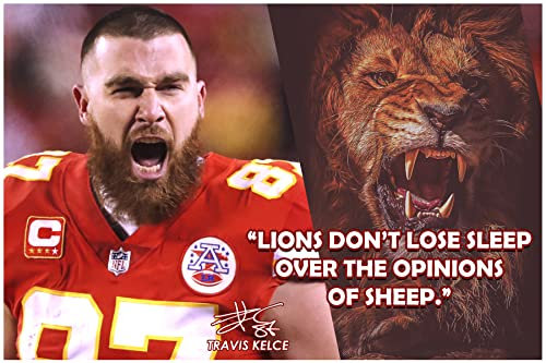 Travis Kelce Poster Motivational Zitat Poster Inspirational Football Sport Decor Coaching Wandkunst Wachstum Mindset Lehrer Lernzitate Autogramm Elementary Jersey Kansas City P107