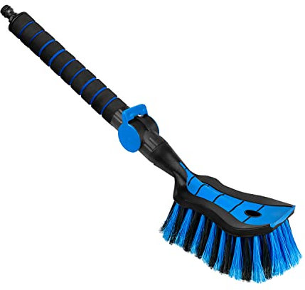 ToM PaR Spazzola di Lavaggio ad Acqua I Autolavaggio con Collegamento all'Acqua I Sgancio rapido per l'acqua I Setole Ben disposte I Impugnatura Comoda I Coche | Giardino | Lunghezza: 54 cm I Blu