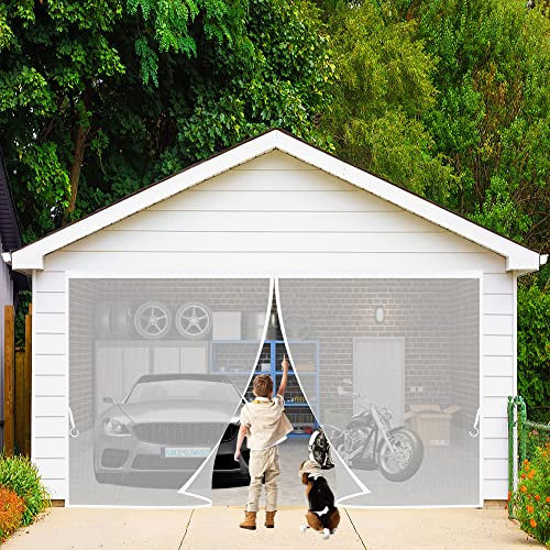 Magnetic Screen Door, Mesh Curtain 65 x 250 cm Mosquito Fly Net French Balcony Doors Netting Garage Folding Protector Dog Door for Sliding Kit Door White