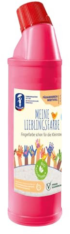 Feuchtmann MEINE LIEBLINGSFARBE Edu Bottle | 900g cremige Fingerfarbe Einzelflasche | hautfreundliche Fingermalfarbe auf Wasserbasis | ungiftig, auswaschbar | Malfarben Kinder (ab 2 Jahre), FARBE:Pink