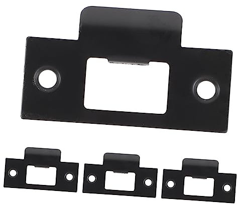 DOITOOL 4 Stück Nockenblock Türschlösser für Haustür Edelstahl Schwarz Türknauf Platte Riegel Schließblech Türloch Abdeckung Platte Schnalle Box Sidebar Tür Striker Platten