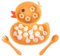 Placa de succión para bebé con Cuchara y Tenedor Incluido, Plato Ventosa Bebe de Silicona para Niños Pequeños, Platos de Bebé Antideslizante (Naranja)