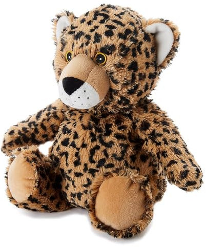 Warmies - Microwave Hot Water Bottle with Plush Cover - Brown Leopard