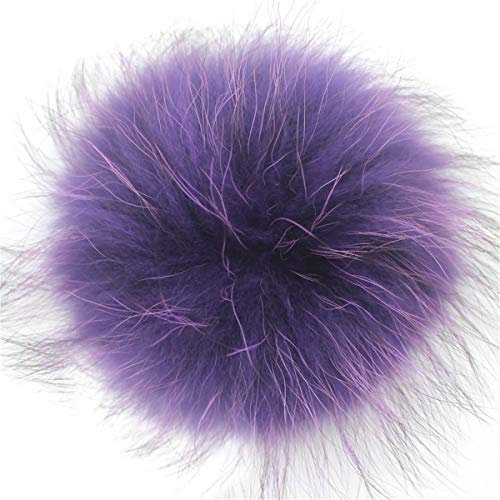 Cozylkx 15cm Große Kunstfell Pompons Mit Druckknopf, Abnehmbare, Flauschige, Runde Pompons Für Gestrickte Beanie-Mützen, Handtaschen, Schlüsselanhänger